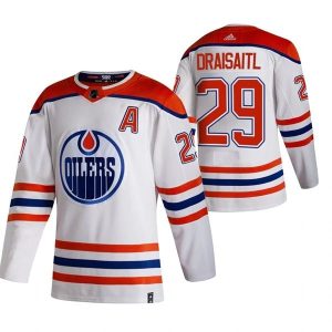 Edmonton Oilers Trikot Leon Draisaitl 29 2022 Reverse Retro Weiß Authentic